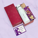 Personalized Women's Day Gift Hamper with Bottle & Silk