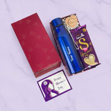 Personalized Women's Day Gift Hamper with Bottle & Silk