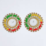 Giftana Elegant Designer Golden Diya Holders for Diwali (Pack of 2) - Giftana