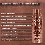 Giftana Copper Water Bottle 1000ml, 750ml Pack of 2, Pure Copper Ayurvedic Bottle - Giftana