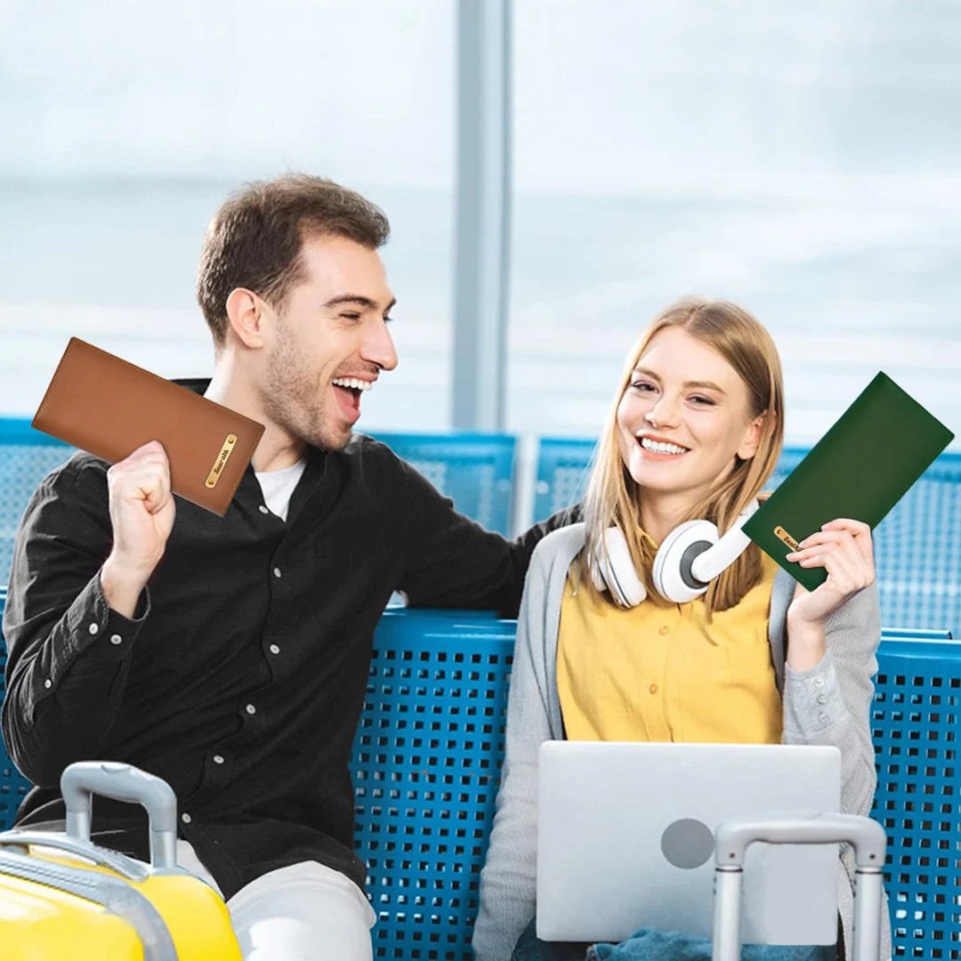 Personalized Name Travel Passport Cover Couple Gifts - Giftana