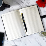 Elegant Personalized Gifts : Office Notebook Diary with Pen Set-Golden - Giftana