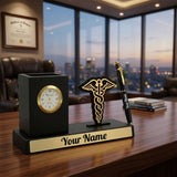 Best Personalized Gift for Doctors with Pen Stand Clock Set