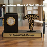Best Personalized Gift for Doctors with Pen Stand Clock Set
