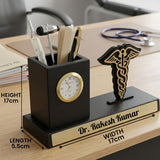 Best Personalized Gift for Doctors with Pen Stand Clock Set