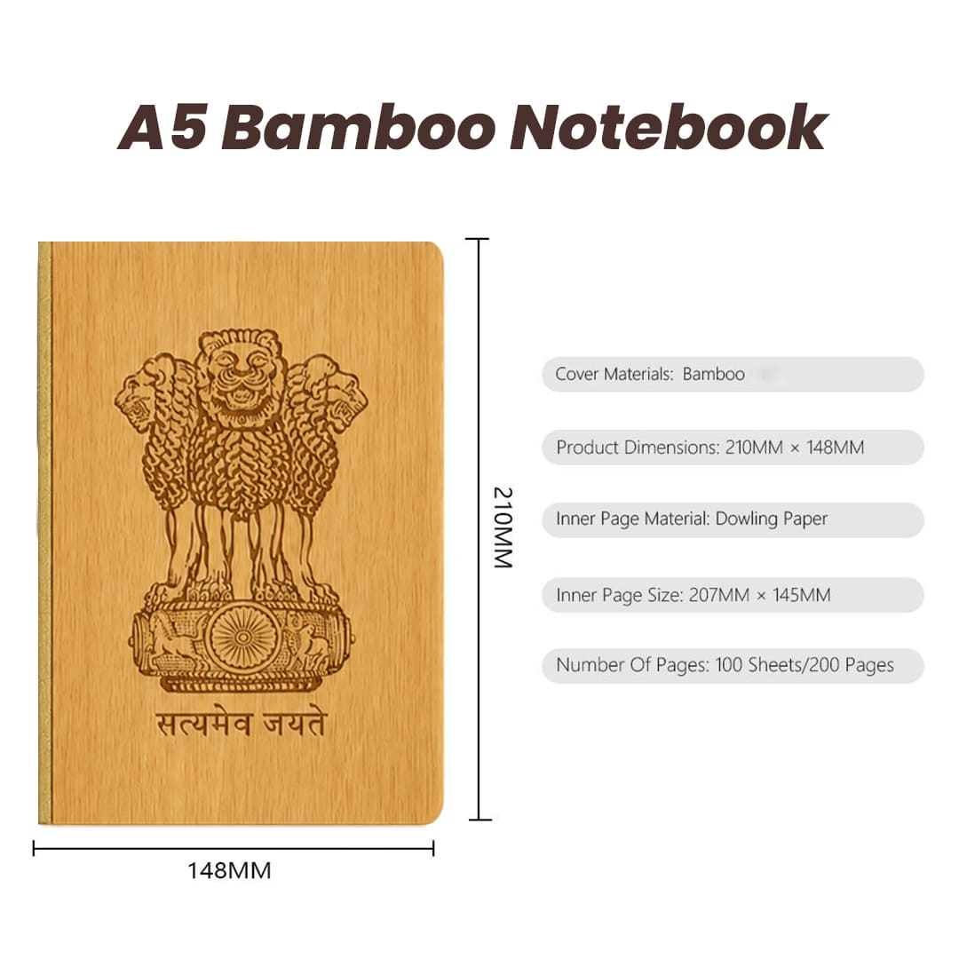 Bharat Legacy Edition - Satyamev Jayate Wooden Diary & Pen Set