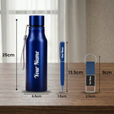 Personalized Bottle Pen Keychain Gift Set Premium Black Box