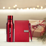 Elegant Personalized Gift : Bottle, Magnet Diary & Pen Set - Giftana