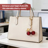 Cherry Keychain Cute Red Charm Key Ring for Bags and Keys