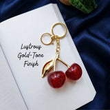 Cherry Keychain Cute Red Charm Key Ring for Bags and Keys