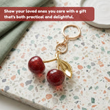 Cherry Keychain Cute Red Charm Key Ring for Bags and Keys
