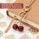Cherry Keychain Cute Red Charm Key Ring for Bags and Keys