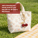 Cherry Keychain Cute Red Charm Key Ring for Bags and Keys