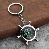 Compass Keychain for Travel Gifting Ship Wheel Keyring Design
