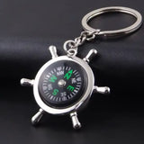 Compass Keychain for Travel Gifting Ship Wheel Keyring Design