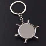 Compass Keychain for Travel Gifting Ship Wheel Keyring Design