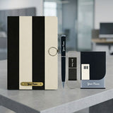 Custom Zebra Journal 4 in 1 Gift Set with Pen Keychain and Card Holder