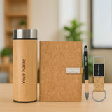 Custom 4 in 1 Cork Gift Set with Diary Pen Keychain Bottle