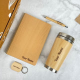 Custom Bamboo Gift Set - Tumbler, Pen, Diary & Keychain | Eco-Friendly