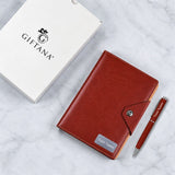 Custom Name Tan Planner Diary & Pen Gift Set