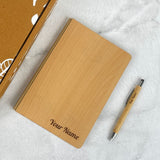 Customized Bamboo Diary Pen Set | Birthday Gifts