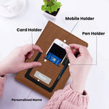 Personalized Gifts : 4-in-1 Jute Pocket Diary, Pen, Keychain & Card Holder - Giftana