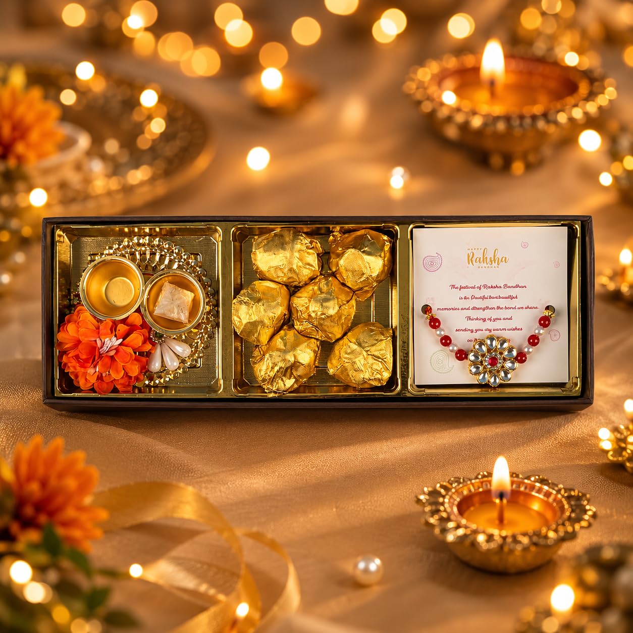 Designer Rakshabandhan Gift Set with Puja Thali
