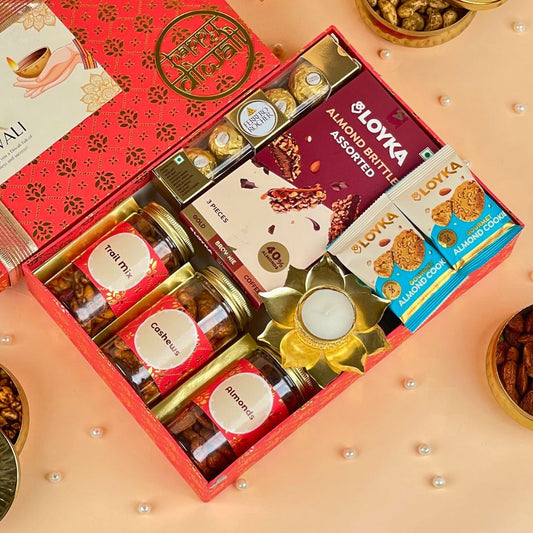 Divine Luxe Box Premium Diwali Gift Hamper with Dry Fruits and Chocolates