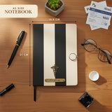 Personalized Zebra A5 Notebook Diary with Name and Charm