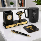 Doctor Professional Desk Decor Gift Set with Clock