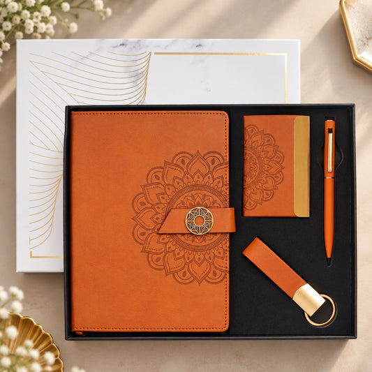 Executive Prestige Set – Premium Notebook, Card Holder, Pen & Keychain Gift Set