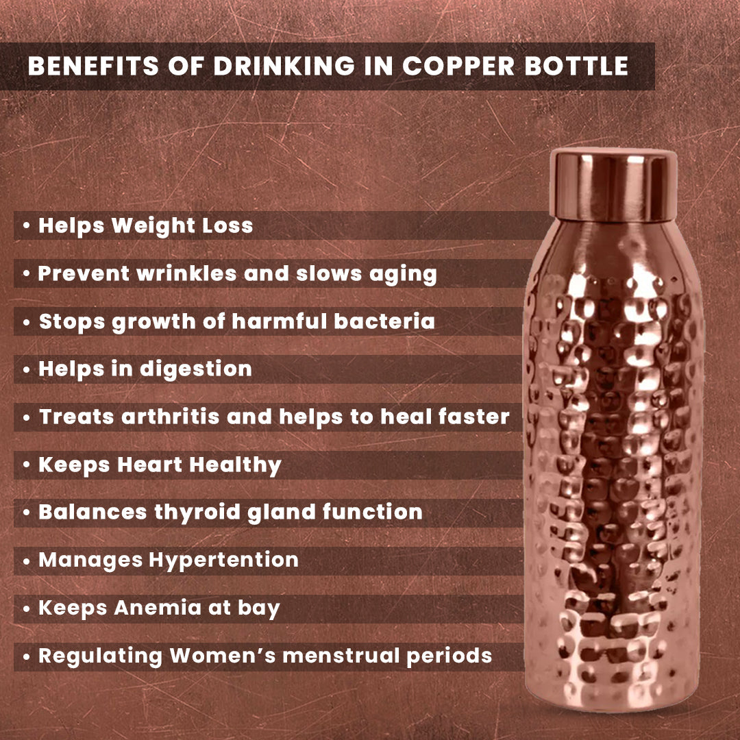 Giftana Copper Water Bottle 750ml - Giftana
