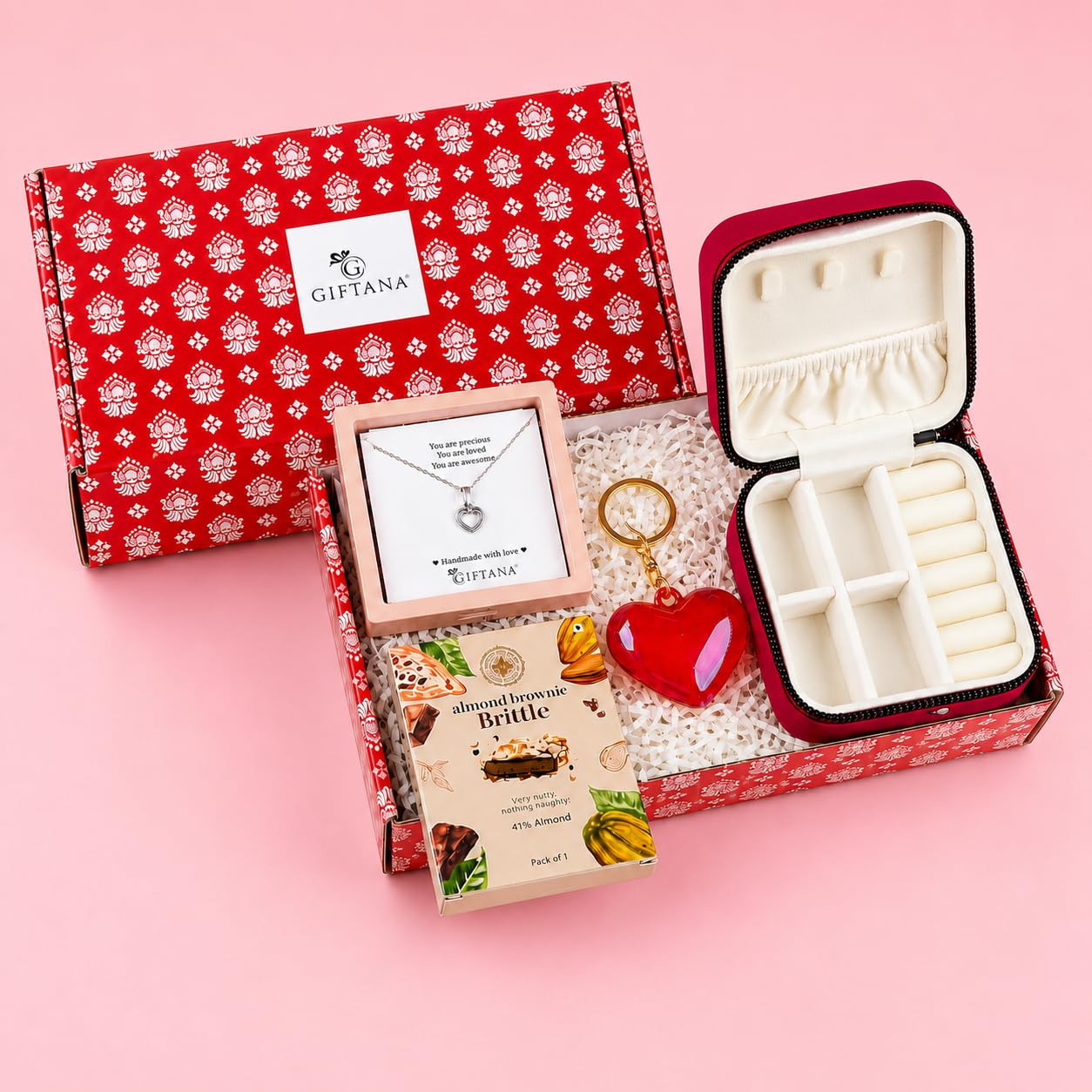 Jewelry Gift Hamper for Her With Necklace & Chocolate