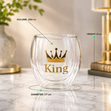 King & Queen Glass Set - Perfect Gift for Couples