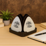 Giftana Lotus Coaster Gifts Set with Engraved Tea & Coffee Quotes