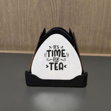 Giftana Lotus Coaster Gifts Set with Engraved Tea & Coffee Quotes