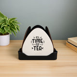 Giftana Lotus Coaster Gifts Set with Engraved Tea & Coffee Quotes