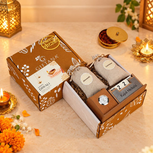 Luxury Diwali Desk Gift for Employees - Cashews & Almonds