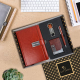 Elegant Personalized Gift : Magnet Flap Diary, Pen, Keychain & Card Holder - Giftana