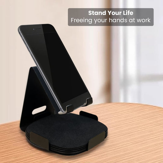 Personalized Gift : Metal Mobile Stand with Matching Coasters - Giftana