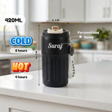 Name Engraved Smart Tumbler Mug Set with Round Coasters