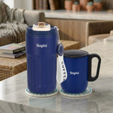 Name Engraved Smart Tumbler Mug Set with Round Coasters