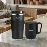 Personalised Tumbler Mug Gift Set with 2 Round Coasters