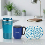 Personalised Tumbler Mug Gift Set with 2 Round Coasters