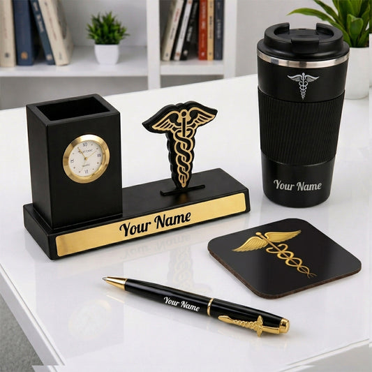 Personalized Doctor Appreciation Gift Set with Desk Organizer