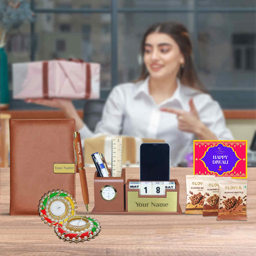 Customized Diwali Gift Hamper for Friends - Golden Set