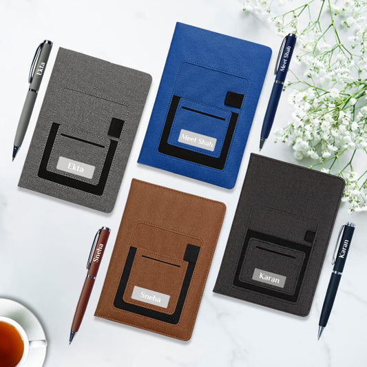 Elegant Personalized Gifts : Pocket Diary with Pen Set - Giftana