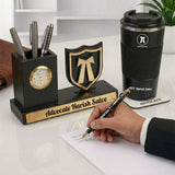 Premium Advocate Office Accessories Set with Name Tumbler & Pen