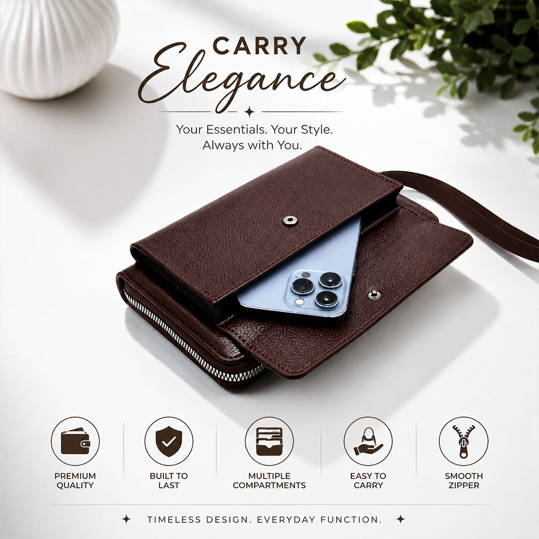 Premium Brown Leather Wallet Gifts for Women