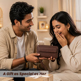 Premium Brown Leather Wallet Gifts for Women